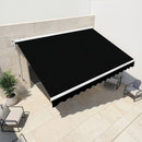 Motorised Outdoor Folding Arm Awning Retractable Sunshade Canopy Black 5.0m x 3.0m-1