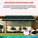 Motorised Outdoor Folding Arm Awning Retractable Sunshade Canopy Black 5.0m x 3.0m-10