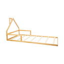 Pine Wood Floor Bed House Frame for Kids and Toddlers-4