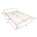 Double Wooden Bed Frame Home Furniture White-7