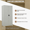 Two-Door Metal Cabinet Shelf Storage for Home Office Gym-5