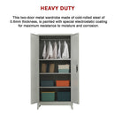 Two-Door Metal Cabinet Shelf Storage for Home Office Gym-4