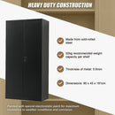 Two-Door Metal Cabinet Shelf Storage for Home Office Gym-5