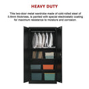 Two-Door Metal Cabinet Shelf Storage for Home Office Gym-6