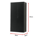 Two-Door Metal Cabinet Shelf Storage for Home Office Gym-12