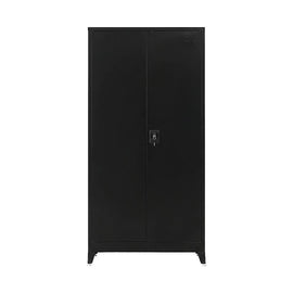 Two-Door Metal Cabinet Shelf Storage for Home Office Gym