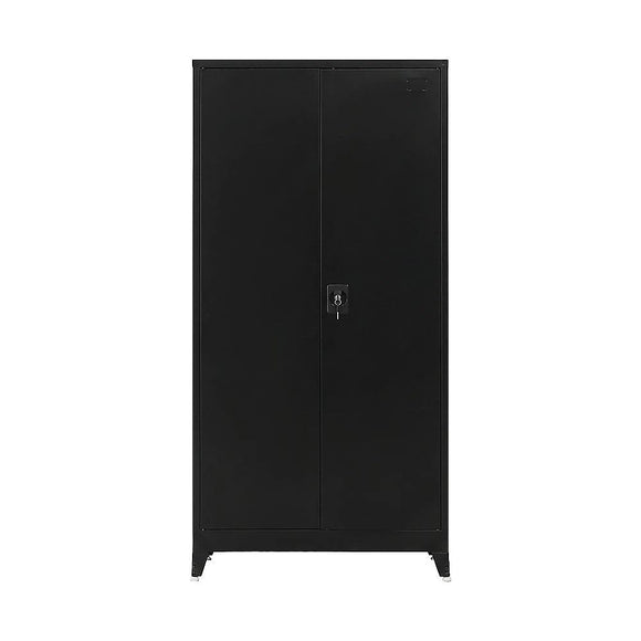 Two-Door Metal Cabinet Shelf Storage for Home Office Gym