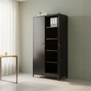 Two-Door Metal Cabinet Shelf Storage for Home Office Gym-4
