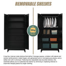 Two-Door Metal Cabinet Shelf Storage for Home Office Gym-5