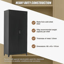 Two-Door Metal Cabinet Shelf Storage for Home Office Gym-6