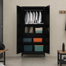 Two-Door Metal Cabinet Shelf Storage for Home Office Gym-7