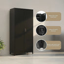 Two-Door Metal Cabinet Shelf Storage for Home Office Gym-8