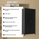 Two-Door Metal Cabinet Shelf Storage for Home Office Gym-10