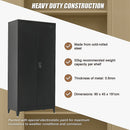 Two-Door Metal Cabinet Shelf Storage for Home Office Gym-8