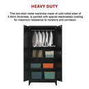 Two-Door Metal Cabinet Shelf Storage for Home Office Gym-4
