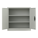 Two-Door Metal Short Cabinet Shelf Storage for Home Office Gym-8