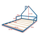 Pine Wood Floor Bed House Frame for Kids and Toddlers-7