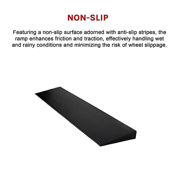 Cuttable Threshold Ramp Rubber Wheelchair Ramp Solid 4 cm Rise 90 cm Wide