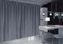 Blockout Curtains 540x230cm PINCH PLEAT+ Hooks High Level Fabric Grey Blue-1
