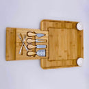 Bertha Bamboo Cheese Charcuterie Board and Knife Set 9 piece Square 34cm Free Delivery-2