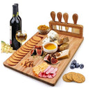 Stella Bamboo Cheese Charcuterie Board and Knife Set 7 Piece Rectangle 36x26cm Free Delivery-1