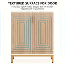 NNETMLT 5-Tier Shoe Cabinet with Geometric Pattern Doors-White/Natural-10