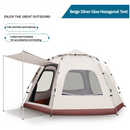 5-8 Person Hexagonal Camping Tent | Double-Layer Silver Coated Waterproof Shelter with Awning (280*280*158cm)-1