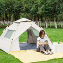 Dark Green 3-4 Person Lightweight Camping Tent (210*200*135cm) | UV Protection Silver Coated, Dual Doors & Windows-3