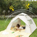 Dark Green 3-4 Person Lightweight Camping Tent (210*200*135cm) | UV Protection Silver Coated, Dual Doors & Windows-4