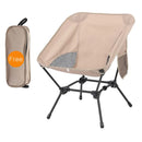Beige Portable Lightweight Folding Beach Chair - Compact Fishing Chair with Square Legs for Outdoor Use-1