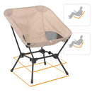 Beige Portable Lightweight Folding Beach Chair - Compact Fishing Chair with Square Legs for Outdoor Use-4