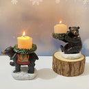 Bear With Candlestick In Hand Candle Holder – Unique Aromatherapy Table Decor-3