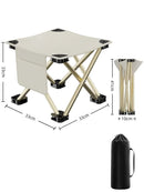 33*32cm White Outdoor Folding Stool - Lightweight Portable Picnic Chair, Fishing Chair, Camping Seat, and Collapsible Bench for Outdoor Activities-1