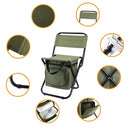 Blue Portable 3-in-1 Folding Camping Chair with Storage Bag, Backrest, and Insulated Cooler for Outdoor Fishing, Hiking, and Picnics-6