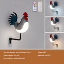 Silver USB Rechargeable Rooster Wall Lamp with Sound, Aromatherapy, and Decorative Design - Creative Nightlight for Bedroom and Corridor-1