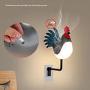 Silver USB Rechargeable Rooster Wall Lamp with Sound, Aromatherapy, and Decorative Design - Creative Nightlight for Bedroom and Corridor-5
