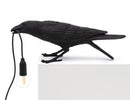 Black Bird Sitting Shape Nordic Resin Bird Wall Lamp - Creative Animal Bedside Decorative USB Night Light, Stylish Bird Perched Lamp for Bedroom and Living Room-1