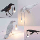 White Bird Left Wall Lamp Nordic Resin Bird Wall Lamp - Creative Animal Bedside Decorative USB Night Light, Stylish Bird Perched Lamp for Bedroom and Living Room-2