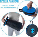 Black and Blue Splicing Color Portable Outdoor Telescopic Folding Stool with 100 Weight-Bearing Buckles, Lightweight and Compact Design, Perfect for Fishing, Camping, and Travel-2
