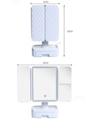 Elegant Tri-Fold Shell LED Vanity Mirror - Smart Makeup Gift with Storage & Illumination-6