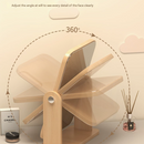 Horizontal Square Folding Mirror Tabletop Makeup Mirror - Large Wooden Swivel Vanity Mirror for Desk-3