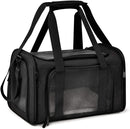 Black Portable Pet Travel Carrier Bag - Foldable, Durable, and Comfortable for Small Dogs & Cats 45cmx30cmx30cm-1
