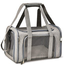 Grey Portable Pet Travel Carrier Bag - Foldable, Durable, and Comfortable for Small Dogs & Cats 50cmx34cmx34cm-1