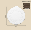 White Portable LED Makeup Mirror with Tricolor Lights - Rechargeable Folding Travel Mirror-1