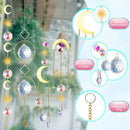 (Style 1) 4 pcs Crystal Wind Chimes-Sun Catcher Star Moon Dream Catcher for Window 30cm-3