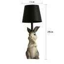 White Bunny White Lampshade Adorable Rabbit Resin Table Lamp - 3-Color LED, USB Rechargeable, Touch Dimming-4
