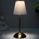 Beige Elegant Pleated Fabric Table Lamp - 3-Color LED, USB Rechargeable, Touch Dimming-1