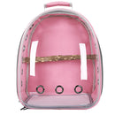 Pink Stylish Transparent PVC Pet Carrier Backpack - Large Capacity, Multi-Use for Birds & Cats(Including Wooden Stick)-1