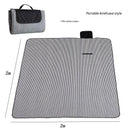Waterproof Foldable Picnic Blanket with Handle - 2x2m Thin white strip-1