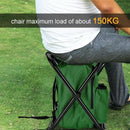 Blue Insulated Cooler Backpack Chair - Foldable Stool for Picnics & BBQ-3